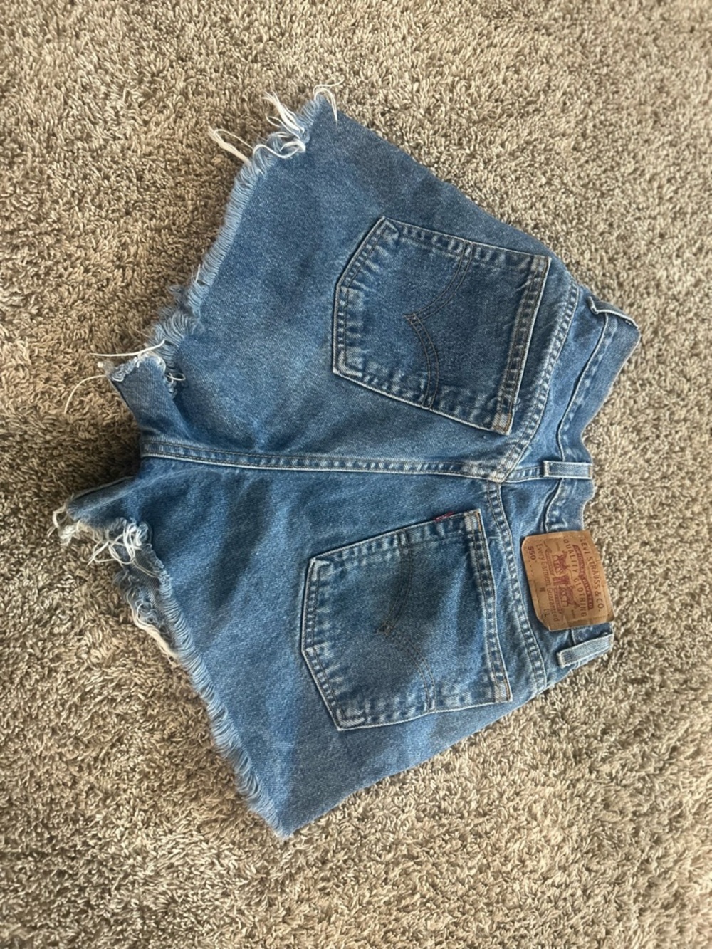Levi's Blue High-Rise Denim Cutoff Shorts